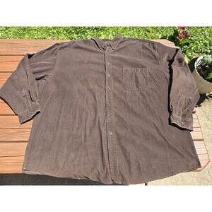 Eddie Bauer Corduroy Shirt Jacket Classic Fit Button Front Brown Tall 3XL